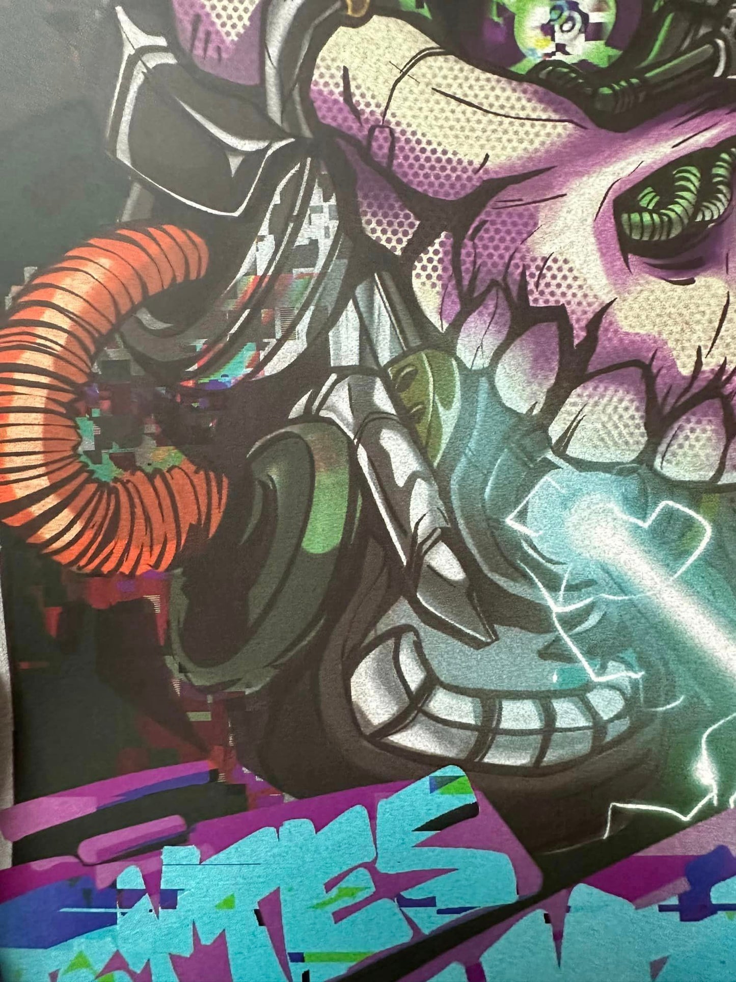 Cyber Skull Returns partial light reproduction painting