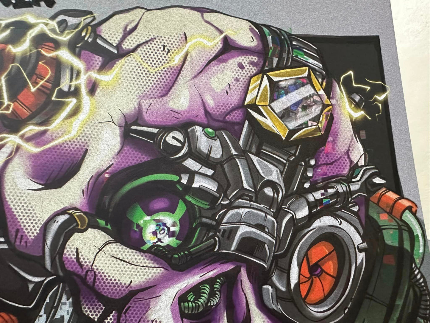 Cyber Skull Returns partial light reproduction painting