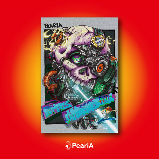 Cyber Skull Returns partial light reproduction painting
